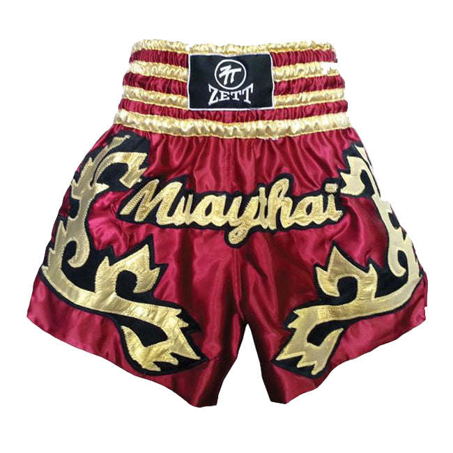 Zett Muay Thai Shorts - Red/Gold