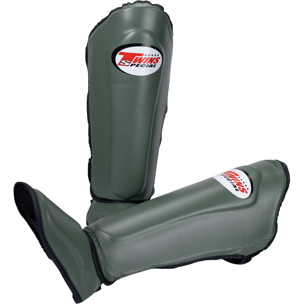 Twins Special SGL10 Leather Shin Guards - Olive