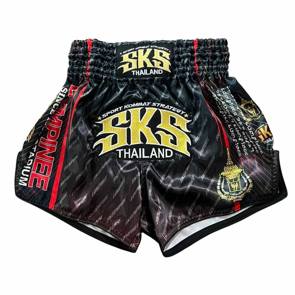 SKS Lumpinee Muay Thai Shorts - Black/Red