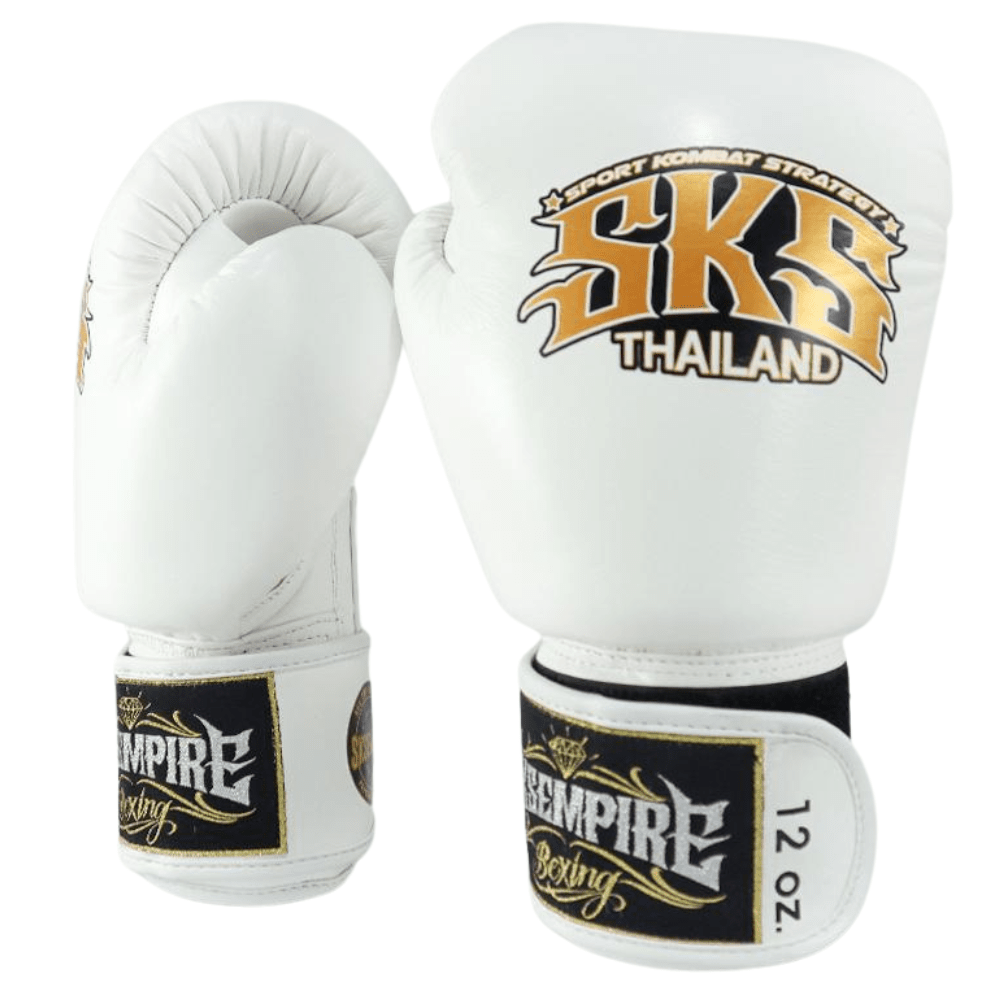 SKS Muay Thai Boxing Gloves - White