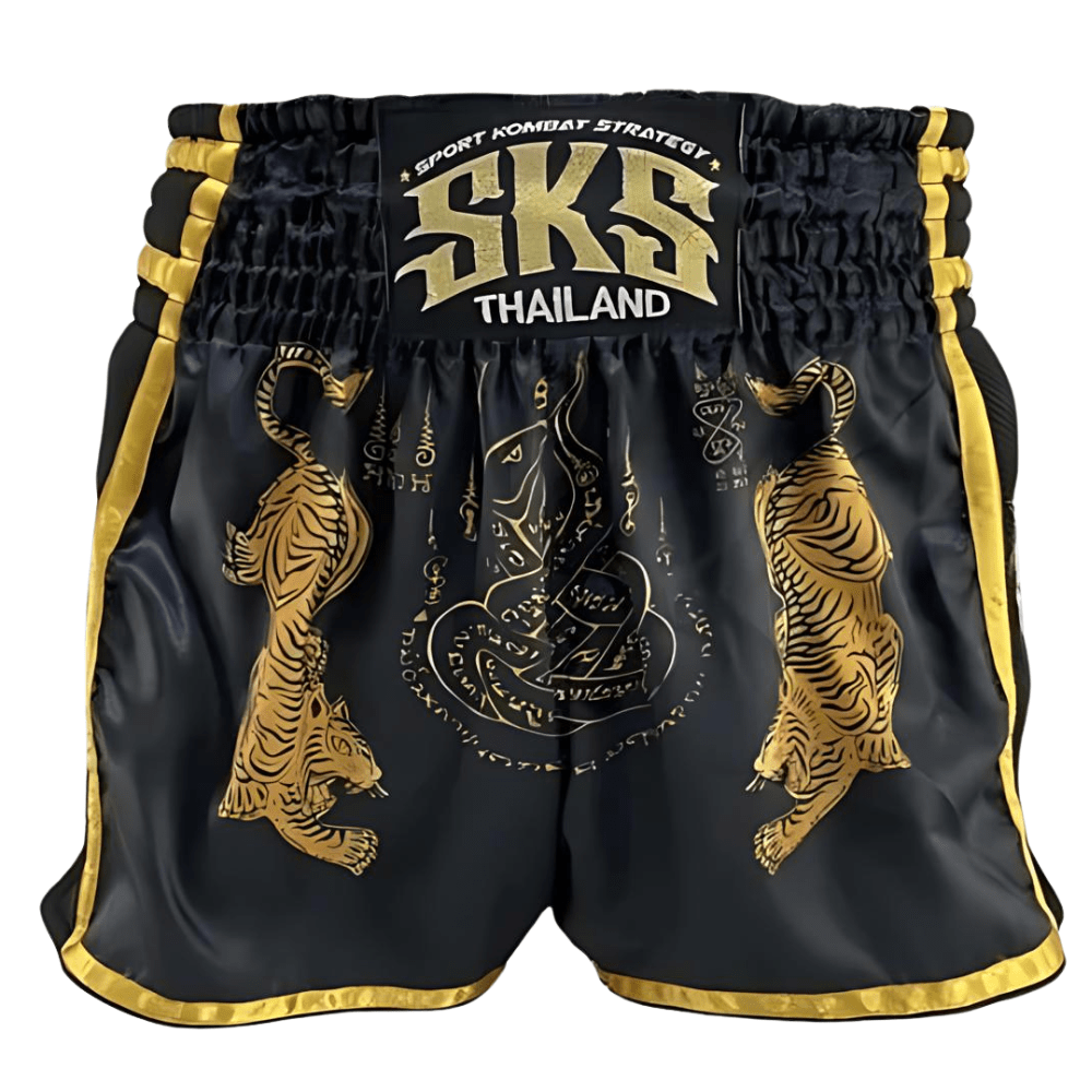 SKS Sakyant Muay Thai Shorts - Black/Yellow