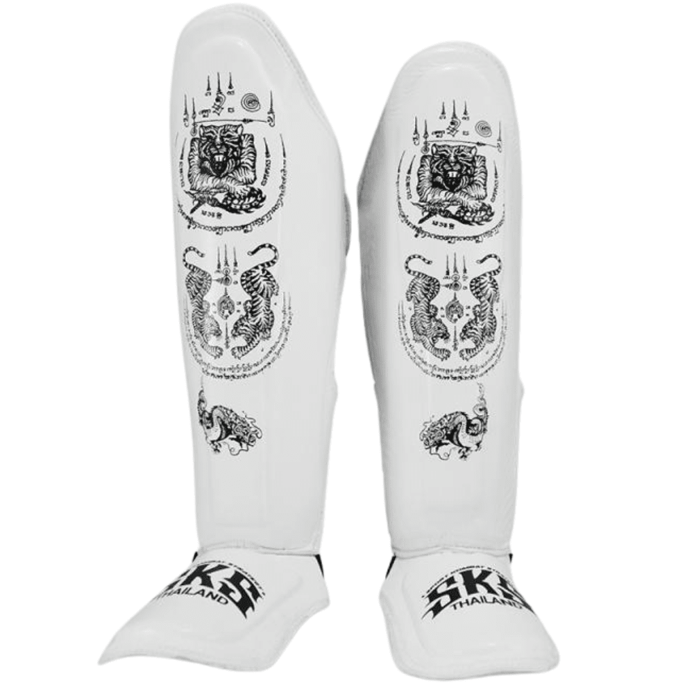 SKS Sakyant Muay Thai Shin Guards - White