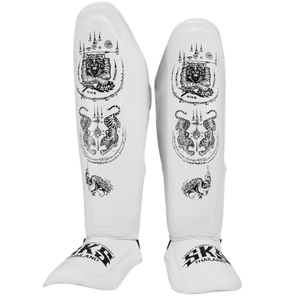 SKS Sakyant Muay Thai Shin Guards - White