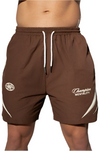 Engage Champion Mentality Track Shorts - Brown/White