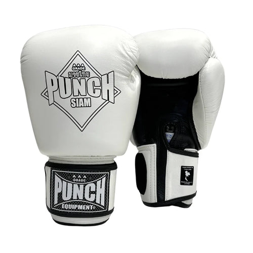 Punch Boxing Gloves - Siam™ - Leather - 12Oz - White