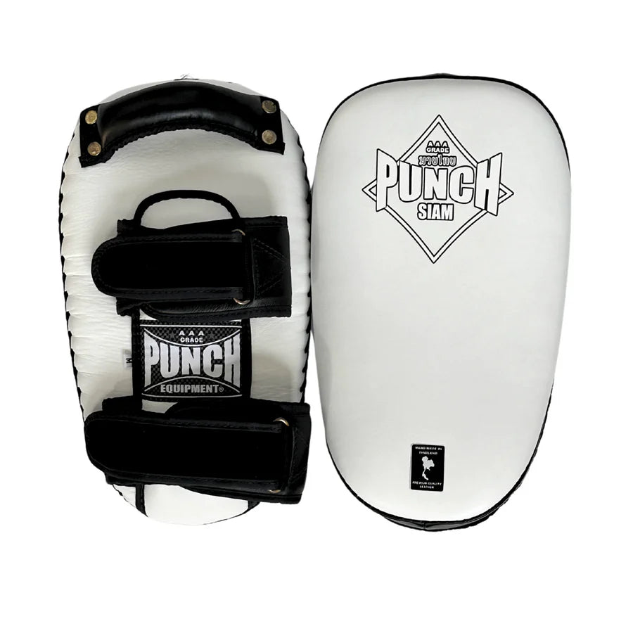 Punch Thai Pad - Siam™ - Leather - Curved - Double Strap - White