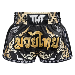 Tuff King of Naga Black Retro Muay Thai Shorts