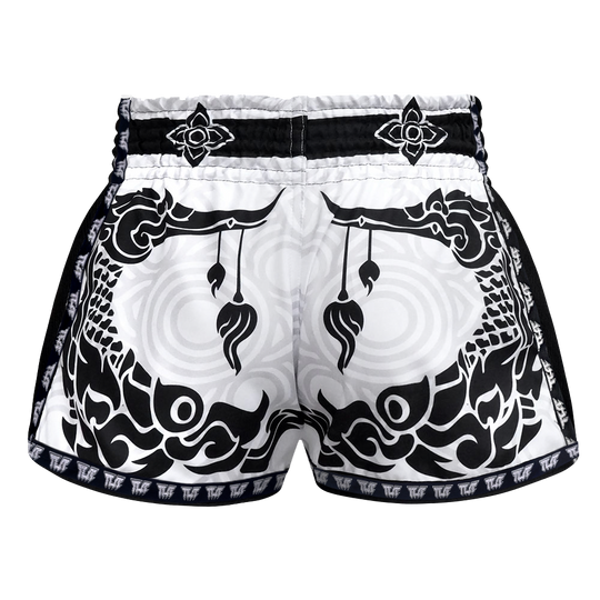 Tuff The Great Hongsa White Retro Muay Thai Shorts