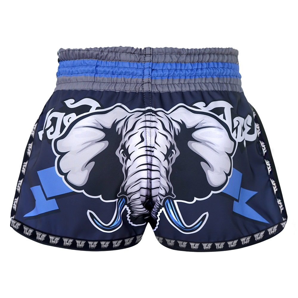 Tuff Blue War Elephant Retro Muay Thai Shorts