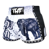 Tuff White War Elephant Retro Muay Thai Shorts
