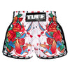 Tuff White Rose Retro Muay Thai Shorts