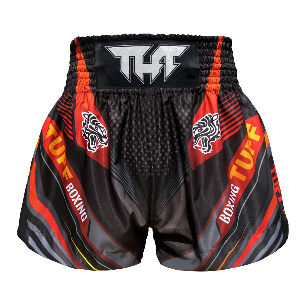 Tuff Black Double Tiger Thai Boxing Shorts