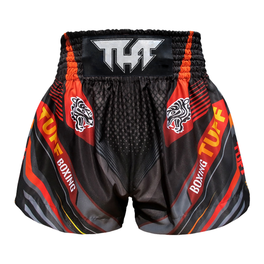 Tuff Black Double Tiger Thai Boxing Shorts