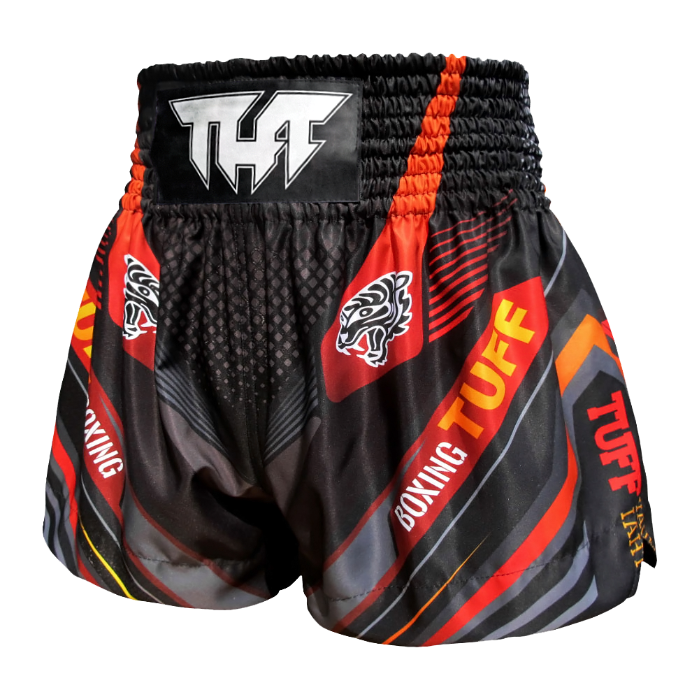 Tuff Black Double Tiger Thai Boxing Shorts