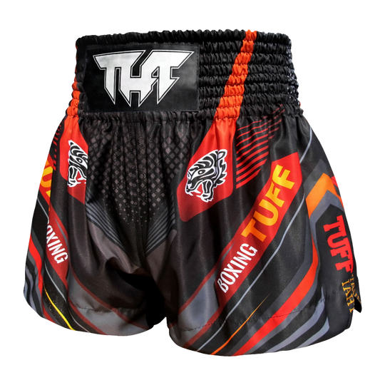 Tuff Black Double Tiger Thai Boxing Shorts