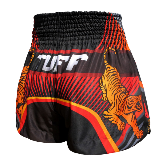 Tuff Black Double Tiger Thai Boxing Shorts