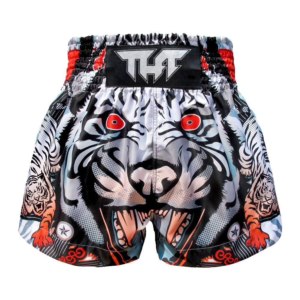 Tuff Grey Cruel Tiger Thai Boxing Shorts