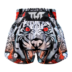 Tuff Grey Cruel Tiger Thai Boxing Shorts