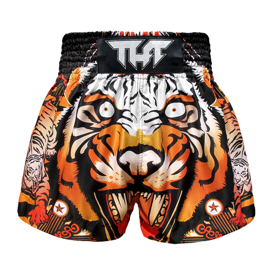 Tuff Orange Cruel Tiger Thai Boxing Shorts