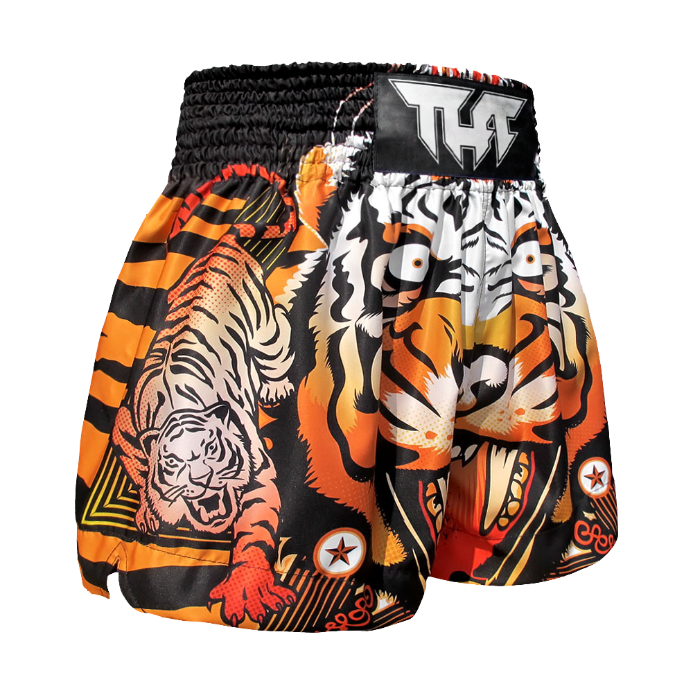 Tuff Orange Cruel Tiger Thai Boxing Shorts