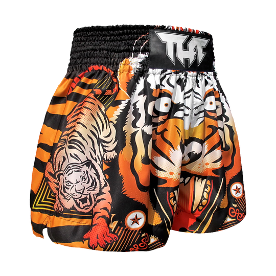 Tuff Orange Cruel Tiger Thai Boxing Shorts