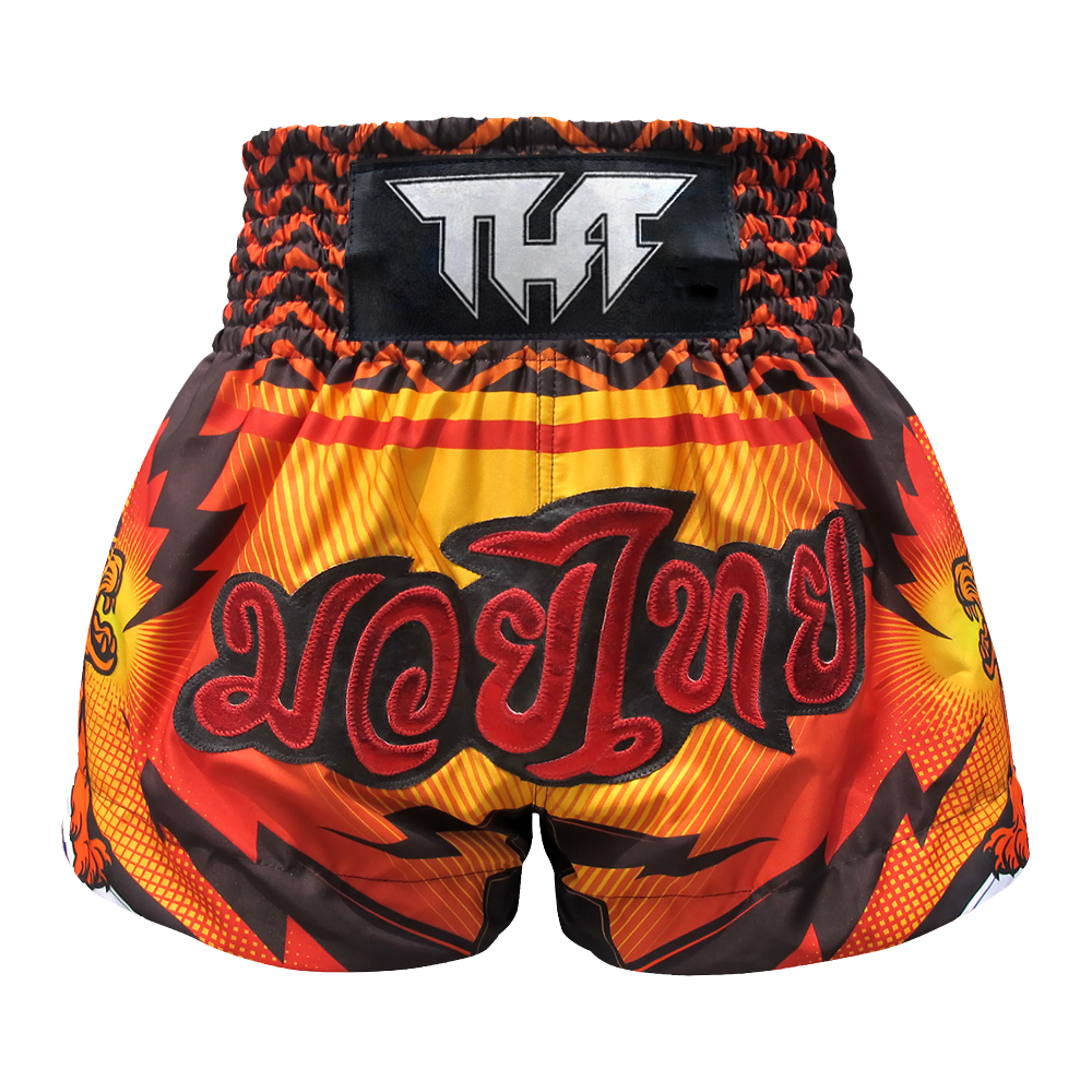 Tuff Orange Double Tiger Thai Boxing Shorts