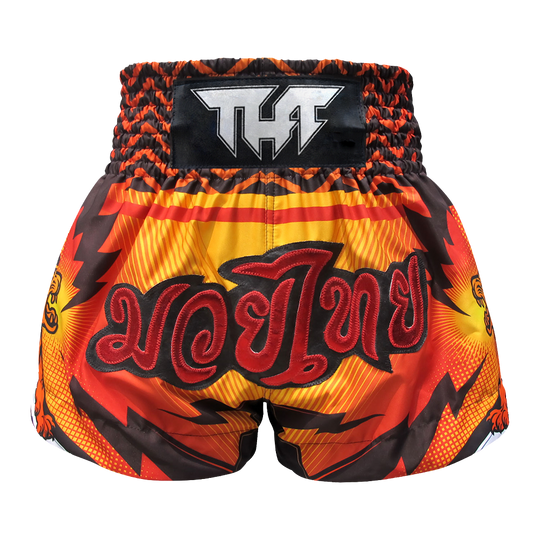 Tuff Orange Double Tiger Thai Boxing Shorts