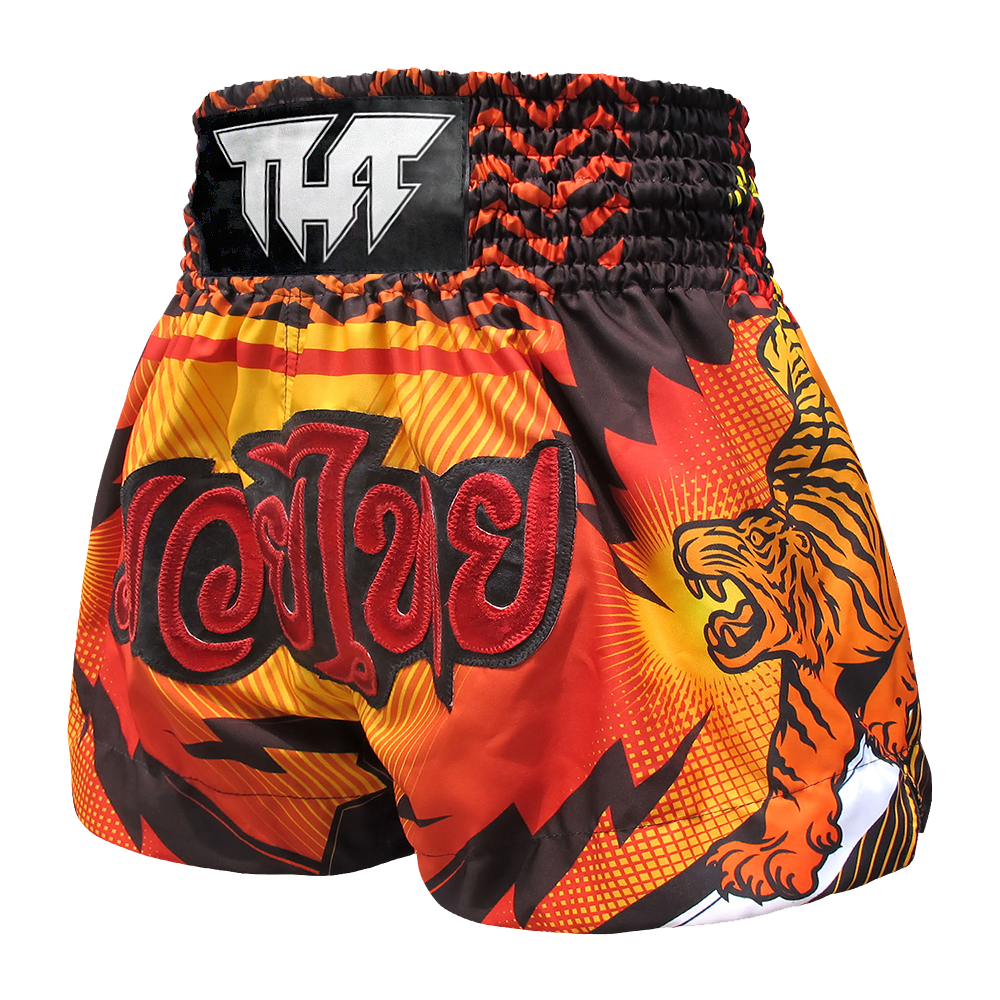 Tuff Orange Double Tiger Thai Boxing Shorts