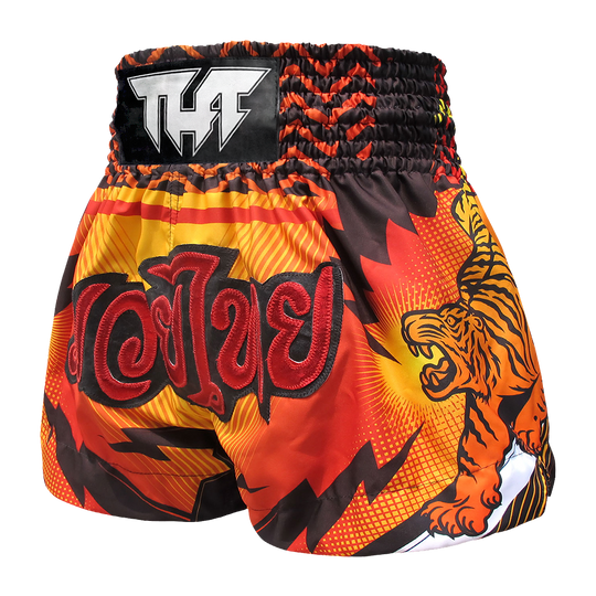 Tuff Orange Double Tiger Thai Boxing Shorts