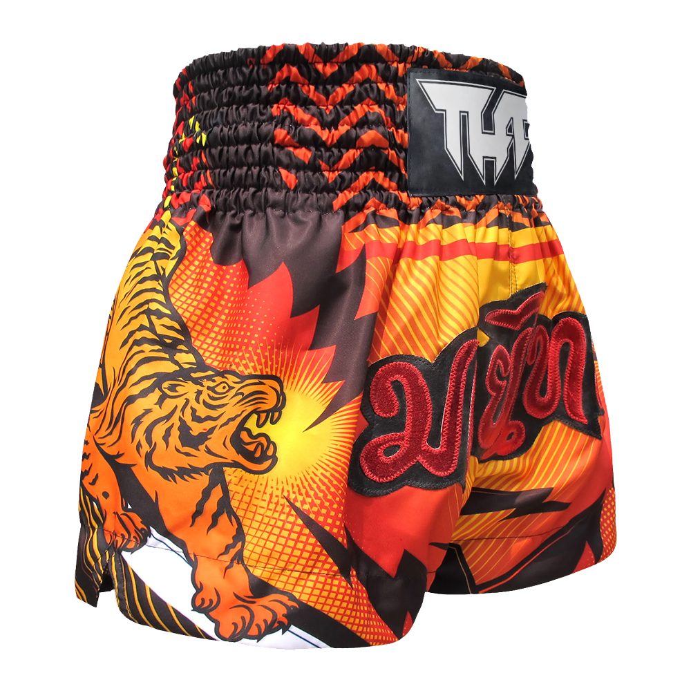 Tuff Orange Double Tiger Thai Boxing Shorts