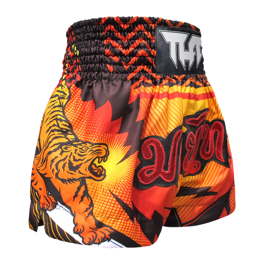 Tuff Orange Double Tiger Thai Boxing Shorts