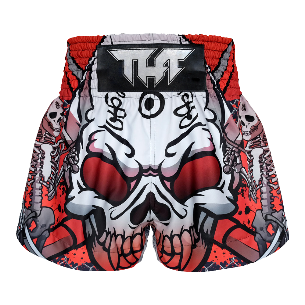 Tuff Black Devil Skull Thai Boxing Shorts