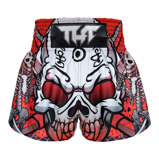 Tuff Black Devil Skull Thai Boxing Shorts