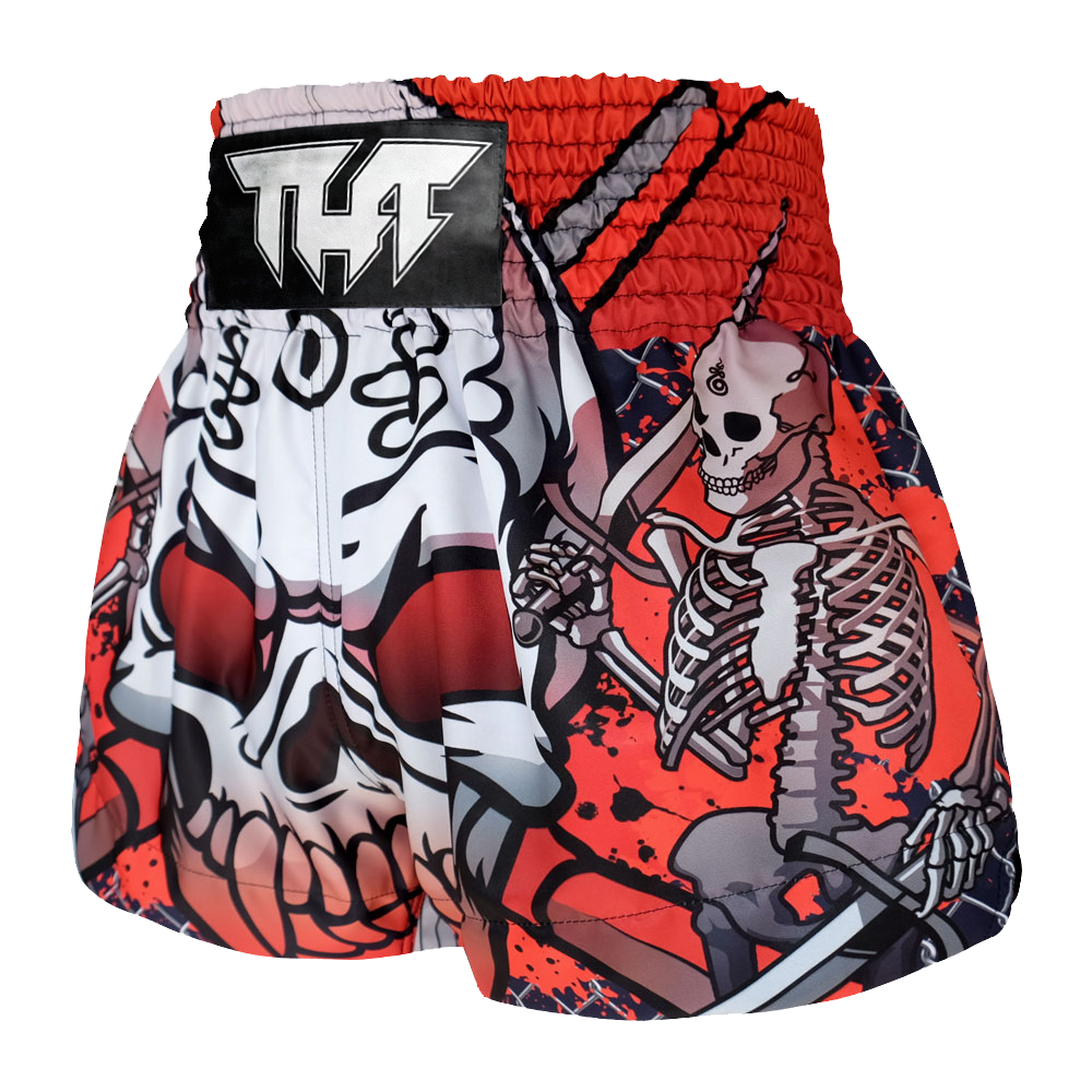 Tuff Black Devil Skull Thai Boxing Shorts