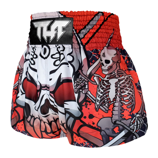 Tuff Black Devil Skull Thai Boxing Shorts