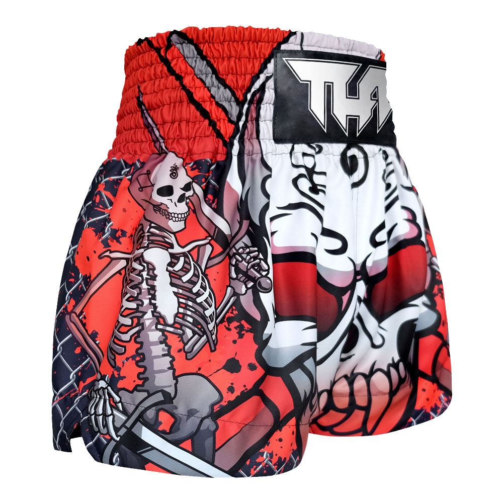 Tuff Black Devil Skull Thai Boxing Shorts