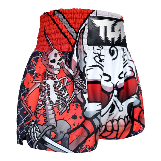 Tuff Black Devil Skull Thai Boxing Shorts