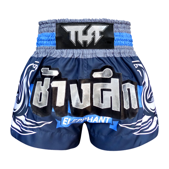 Tuff Blue War Elephant Thai Boxing Shorts