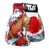 Tuff White Japanese Koi Fish Thai Boxing Shorts