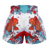 Tuff White Japanese Koi Fish Thai Boxing Shorts