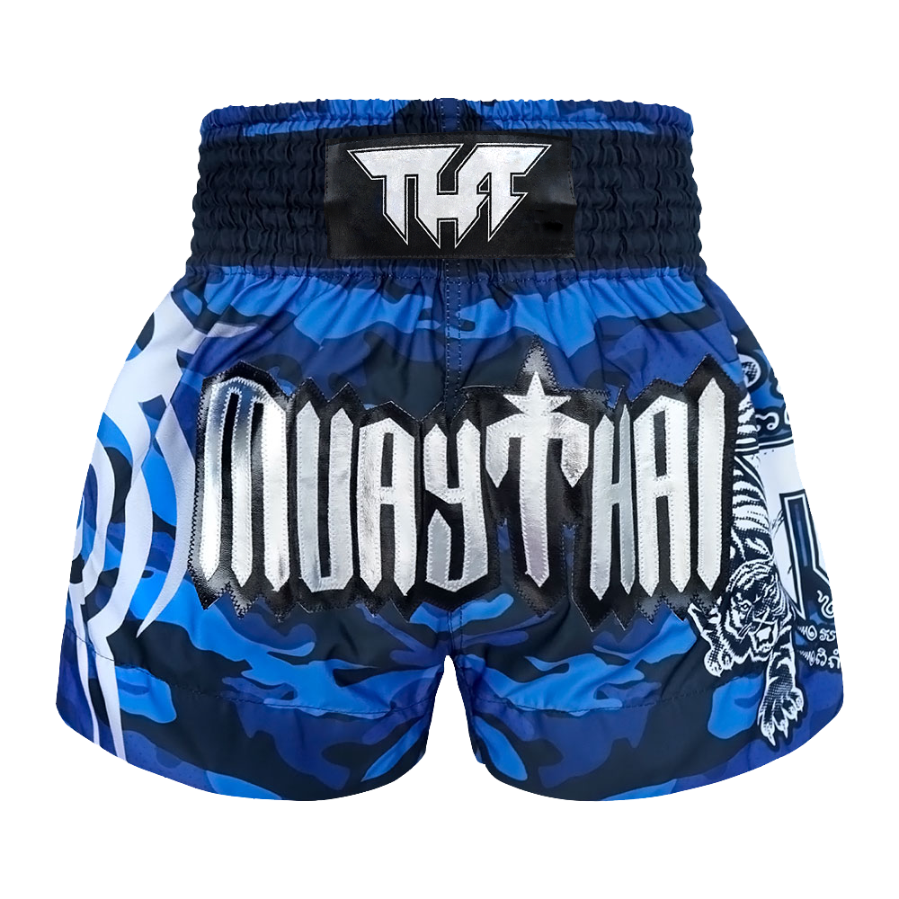 Tuff Blue Camouflage Thai Boxing Shorts