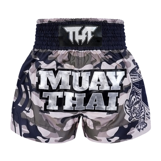 Tuff Grey Camouflage Thai Boxing Shorts