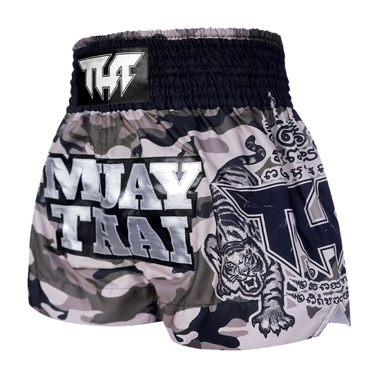 Tuff Grey Camouflage Thai Boxing Shorts