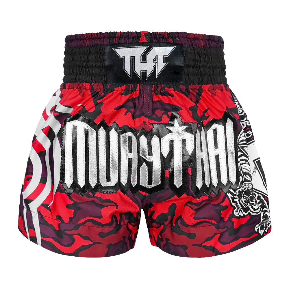 Tuff Red Camouflage Thai Boxing Shorts