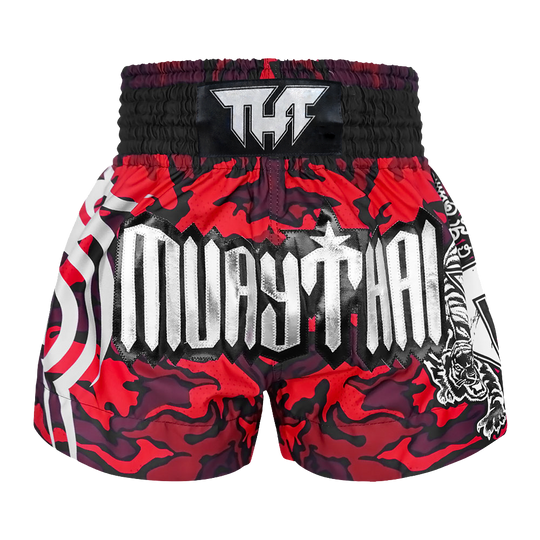 Tuff Red Camouflage Thai Boxing Shorts