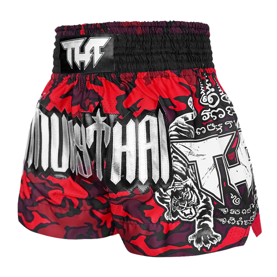 Tuff Red Camouflage Thai Boxing Shorts