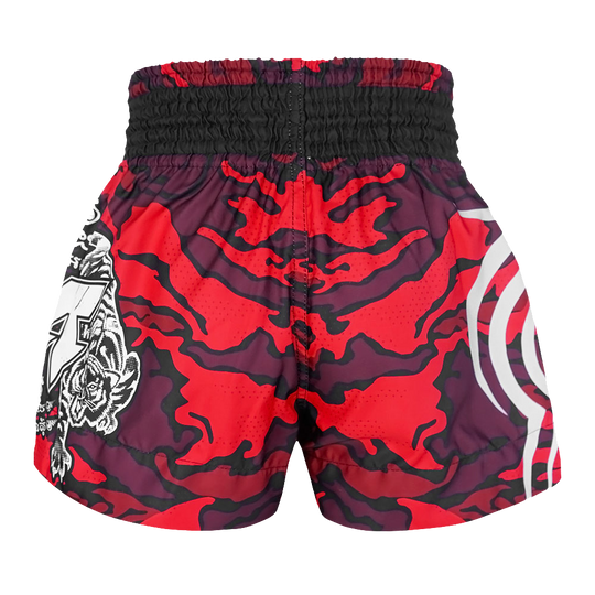 Tuff Red Camouflage Thai Boxing Shorts