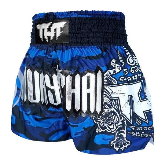 Tuff Blue Camouflage Thai Boxing Shorts