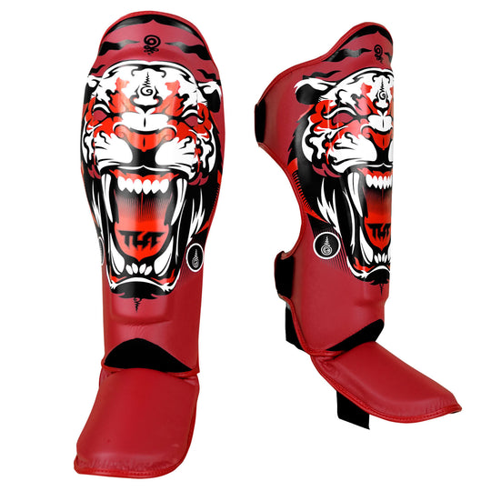 Tuff Tiger MMA Shin Guards - Red