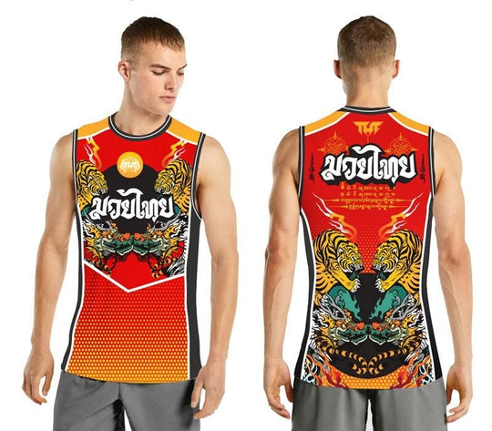 Tuff Red Chinese Dragon Tank Top